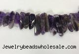 CTD3723 Top drilled 8*20mm - 10*50mm sticks amethyst beads