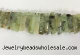 CTD3725 Top drilled 8*20mm - 10*50mm sticks green rutilated quartz  beads