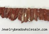 CTD3737 Top drilled 8*20mm - 10*50mm sticks red jasper beads