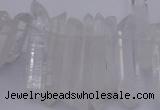 CTD375 Top drilled 6*25mm - 8*35mm sticks white crystal beads