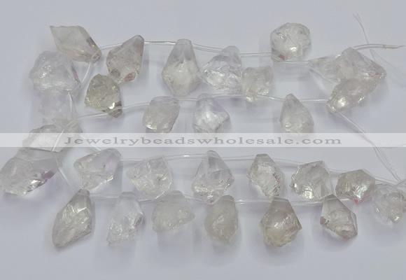 CTD3750 Top drilled 15*20mm - 25*30mm faceted nuggets white crystal beads