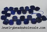 CTD380 Top drilled 18*25mm - 22*30mm freeform lapis lzuli beads