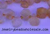 CTD3852 Top drilled 12*13mm - 13*15mm freeform citrine beads