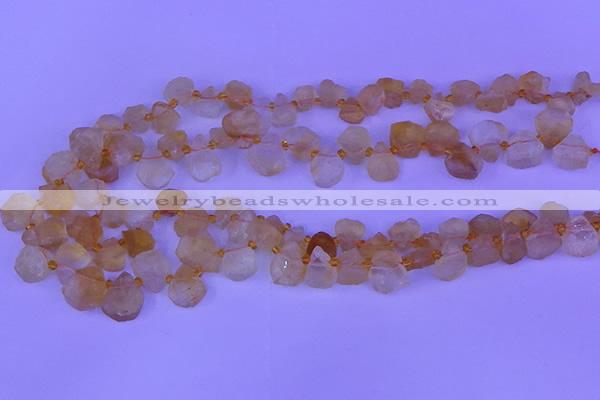 CTD3852 Top drilled 12*13mm - 13*15mm freeform citrine beads