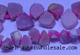 CTD3857 Top drilled 8*10mm - 10*12mm freeform pink opal beads