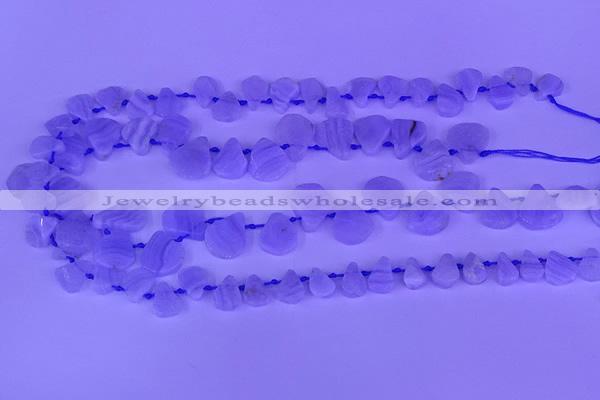 CTD3858 Top drilled 8*10mm - 12*15mm freeform blue lace agate beads