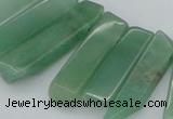 CTD386 Top drilled 10*20mm - 12*50mm wand green aventurine beads