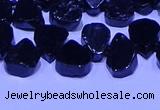 CTD3864 Top drilled 8*10mm - 10*12mm freeform black tourmaline beads