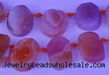 CTD3893 Top drilled 12*16mm - 13*18mm freeform red Botswana agate beads