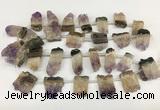 CTD3902 Top drilled 18*25mm - 22*30mm freeform druzy amethst beads