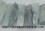 CTD394 Top drilled 8*18mm - 10*50mm wand aquamarine beads