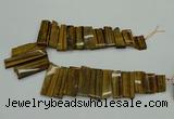 CTD405 Top drilled 12*25mm - 18*50mm sticks yellow tiger eye beads