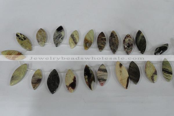 CTD41 Top drilled 10*23mm – 15*40mm marquise jasper beads