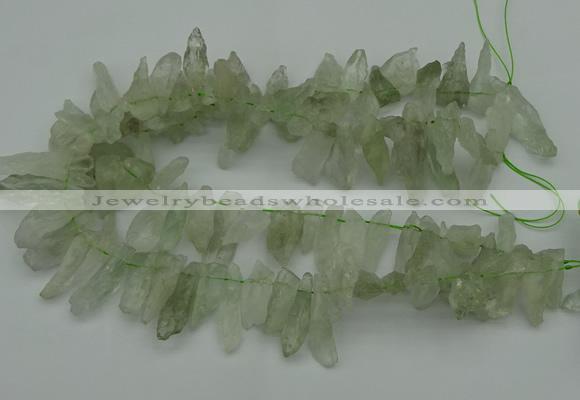 CTD412 Top drilled 8*25mm - 12*40mm nuggets green quartz beads