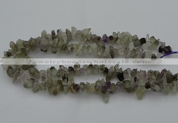 CTD413 Top drilled 4*8mm - 6*15mm nuggets green quartz beads