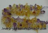 CTD419 Top drilled 10*20mm - 15*35mm nuggets amethyst & citrine beads