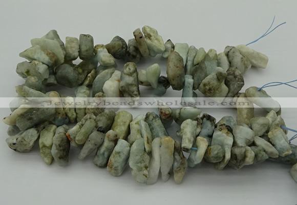 CTD421 Top drilled 10*20mm - 18*35mm nuggets aquamarine beads