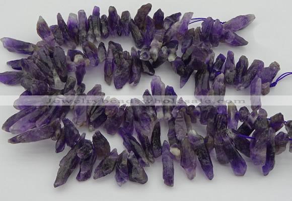 CTD426 Top drilled 6*15mm - 8*25mm nuggets amethyst beads