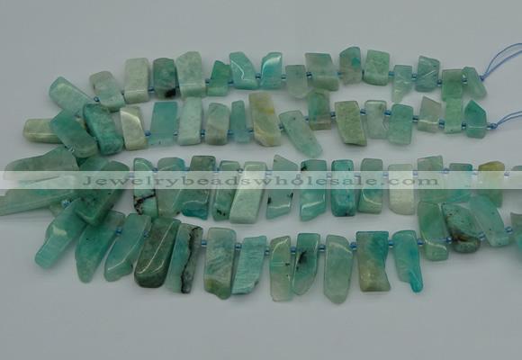 CTD445 Top drilled 8*20mm - 10*35mm sticks amazonite beads