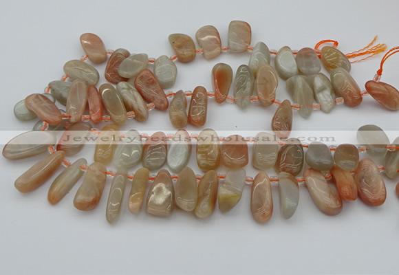 CTD447 Top drilled 10*20mm - 15*30mm freeform moonstone beads