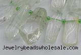 CTD454 15.5 inches 8*20mm - 15*38mm freeform green phantom quartz beads