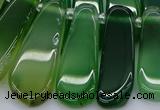 CTD469 15.5 inches 12*25mm - 15*45mm freeform green agate beads