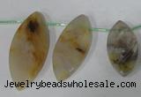 CTD48 Top drilled 15*30mm – 16*45mm marquise bamboo leaf agate beads