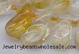 CTD482 Top drilled 10*22mm - 15*45mm freeform citrine beads