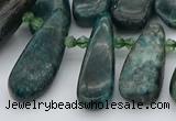 CTD492 Top drilled 10*22mm - 15*45mm freeform green apatite beads