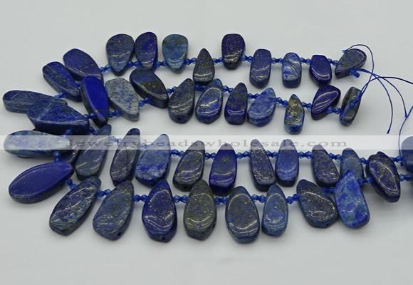 CTD496 Top drilled 10*22mm - 15*45mm freeform lapis lazuli beads