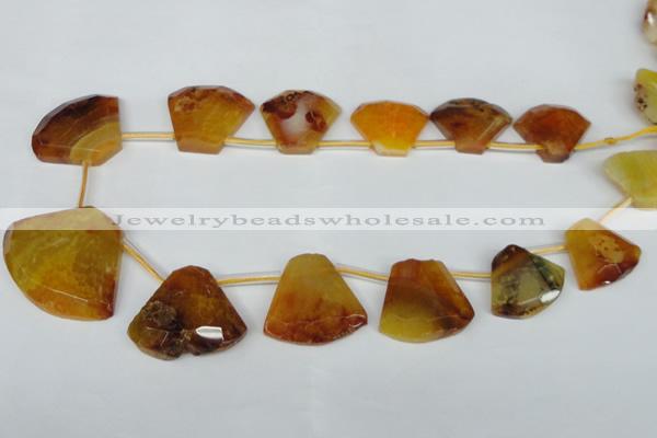 CTD507 Top drilled 25*30mm - 35*40mm freeform agate beads