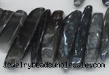 CTD530 Top drilled 10*25mm - 10*60mm wand plated agate beads