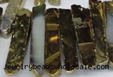 CTD533 Top drilled 10*30mm - 10*65mm wand plated agate beads