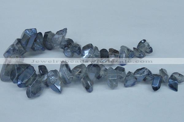 CTD544 Top drilled 10*15mm - 15*30mm nuggets plated quartz beads