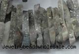 CTD556 Top drilled 6*15mm - 10*40mm wand plated agate beads