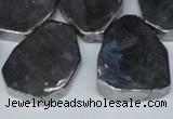 CTD571 Top drilled 20*30mm - 30*45mm freeform plated agate beads