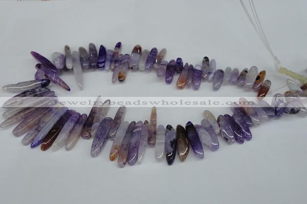 CTD583 Top drilled 6*20mm - 6*45mm wand agate gemstone beads