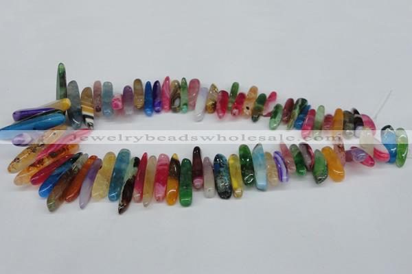 CTD590 Top drilled 6*20mm - 6*45mm wand agate gemstone beads