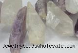 CTD621 12*22mm - 15*40mm nuggets amethyst & white crystal beads