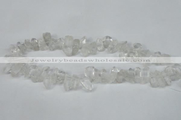 CTD624 Top drilled 8*15mm - 10*25mm faceted nuggets white crystal beads