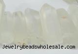 CTD625 Top drilled 10*25mm - 12*35mm faceted nuggets white crystal beads