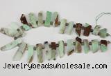 CTD640 Top drilled 10*25mm - 12*45mm wand australia chrysoprase beads