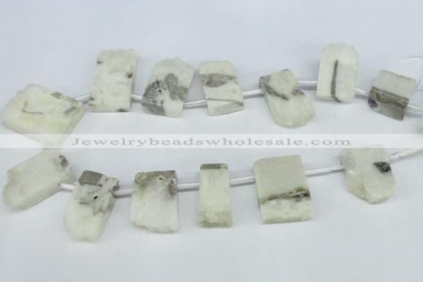 CTD645 Top drilled 15*25mm - 25*40mm freeform quartz beads