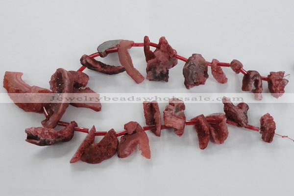 CTD679 Top drilled 12*20mm - 15*45mm freeform agate gemstone beads