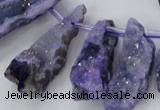 CTD680 Top drilled 12*20mm - 15*45mm freeform agate gemstone beads