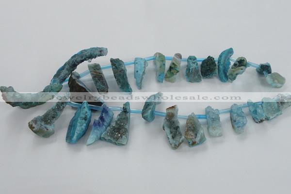 CTD682 Top drilled 12*20mm - 15*45mm freeform agate gemstone beads