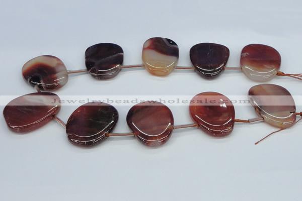 CTD700 Top drilled 30*40mm freeform agate gemstone beads