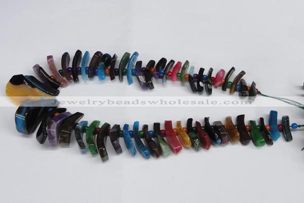 CTD714 Top drilled 12*25mm - 15*40mm wand agate gemstone beads