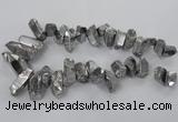 CTD781 Top drilled 8*18mm - 15*35mm nuggets plated quartz beads