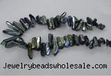 CTD784 Top drilled 8*18mm - 8*35mm nuggets plated quartz beads